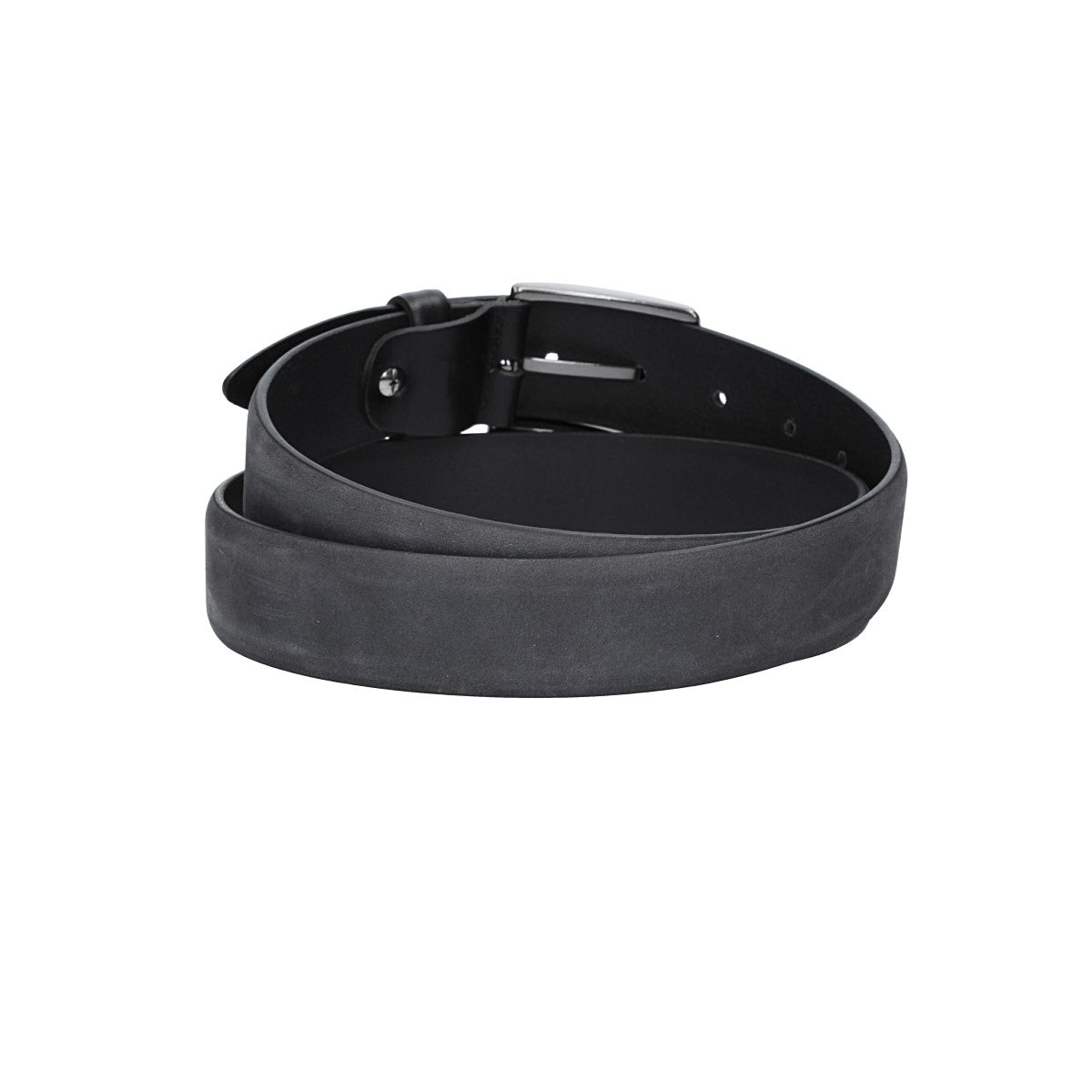 Herren-|Anzugsgürtel 35mm in Schwarz aus Nubukleder bombiert - leder-accessoires.com