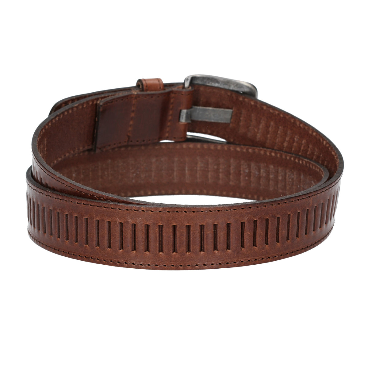 Ledergürtel 40mm stufenlos verstellbar in Braun - leder-accessoires.com