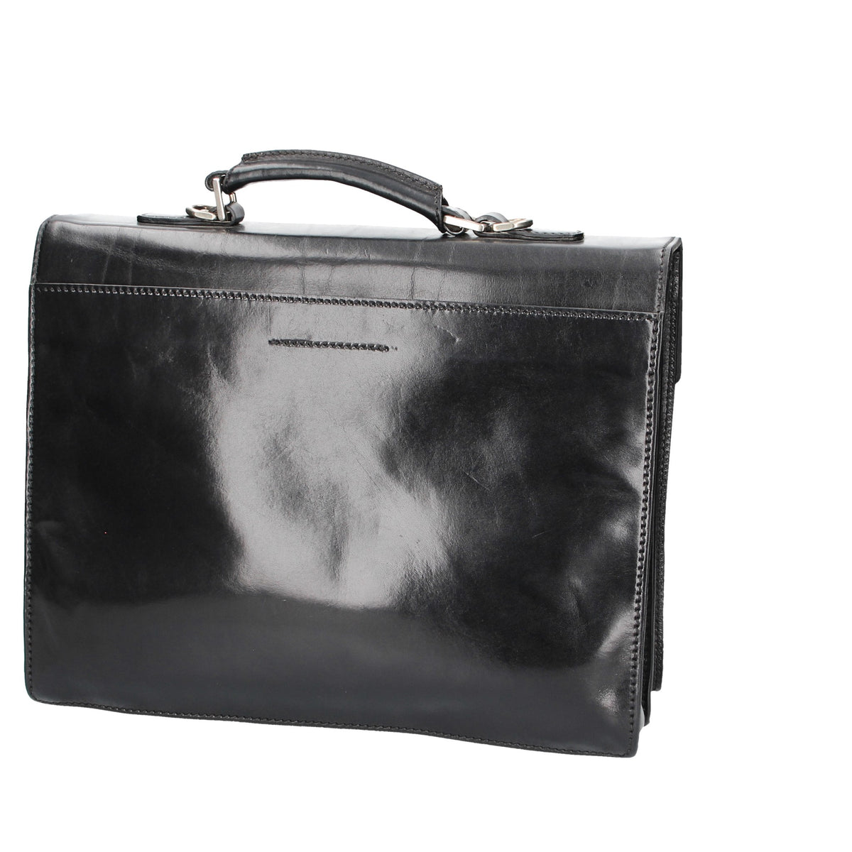 Aktentasche 40x13x32cm The Bridge in Schwarz mit Überschlag - leder-accessoires.com