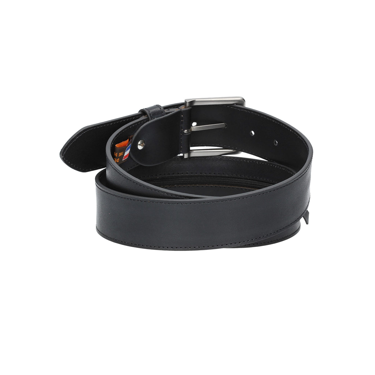 Safegürtel 40mm in Schwarz mit Reißverschluss - leder-accessoires.com