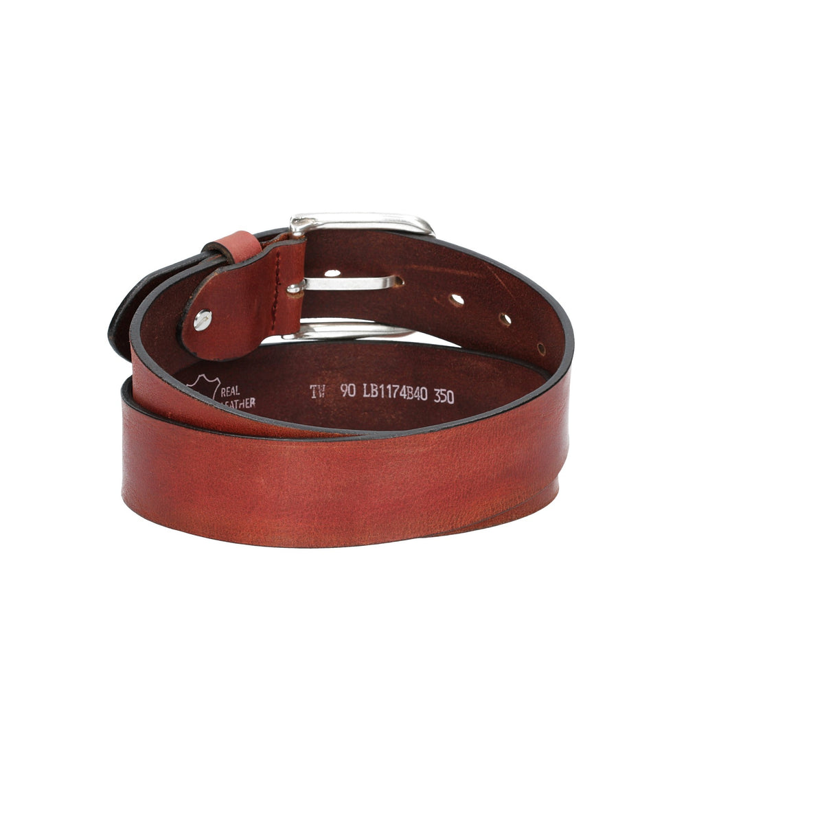 Ledergürtel Rot 40mm mit Dornschließe in Silber - leder-accessoires.com