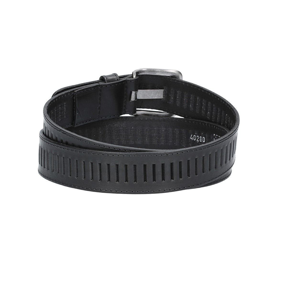 Ledergürtel 40mm stufenlos verstellbar in Schwarz - leder-accessoires.com