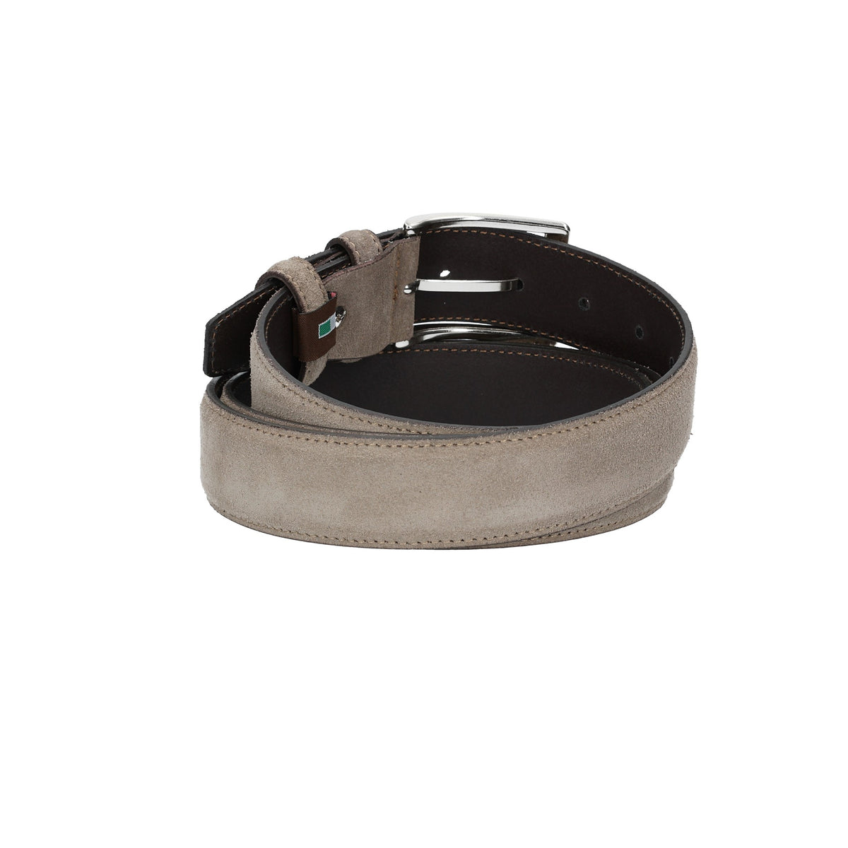 Herren-|Anzugsgürtel 35mm Nappa abgenäht in Taupe aus Leder - leder-accessoires.com