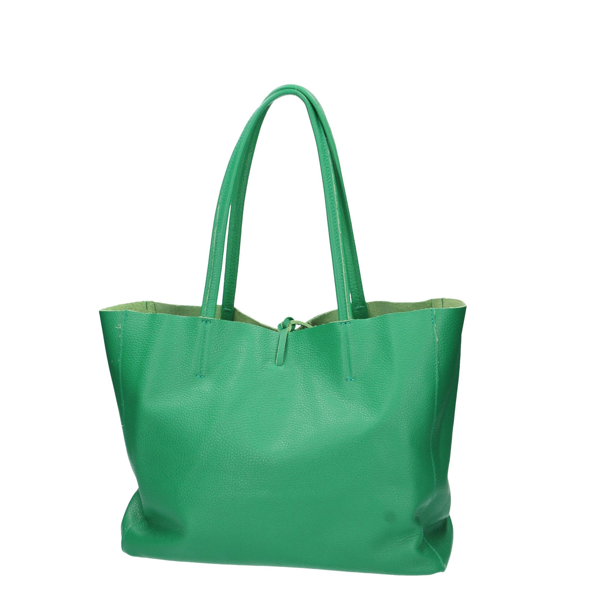 Shopper im Querformat 35x12x30cm in Grün aus Leder - leder-accessoires.com