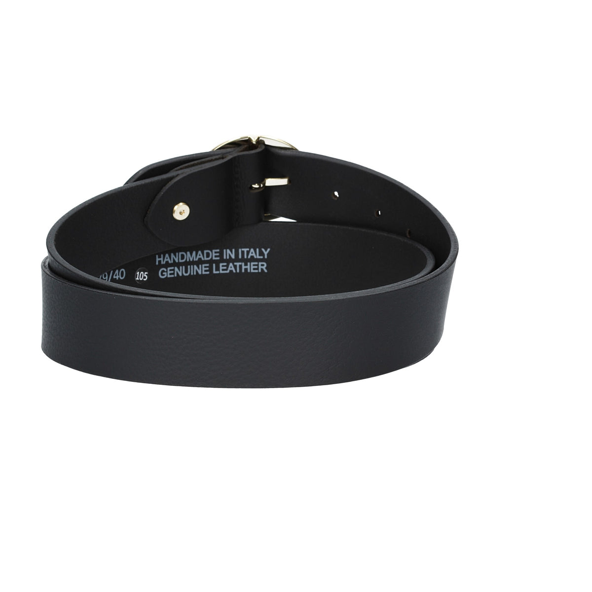 Ledergürtel Schwarz 40mm mit goldener Vollschließe - leder-accessoires.com