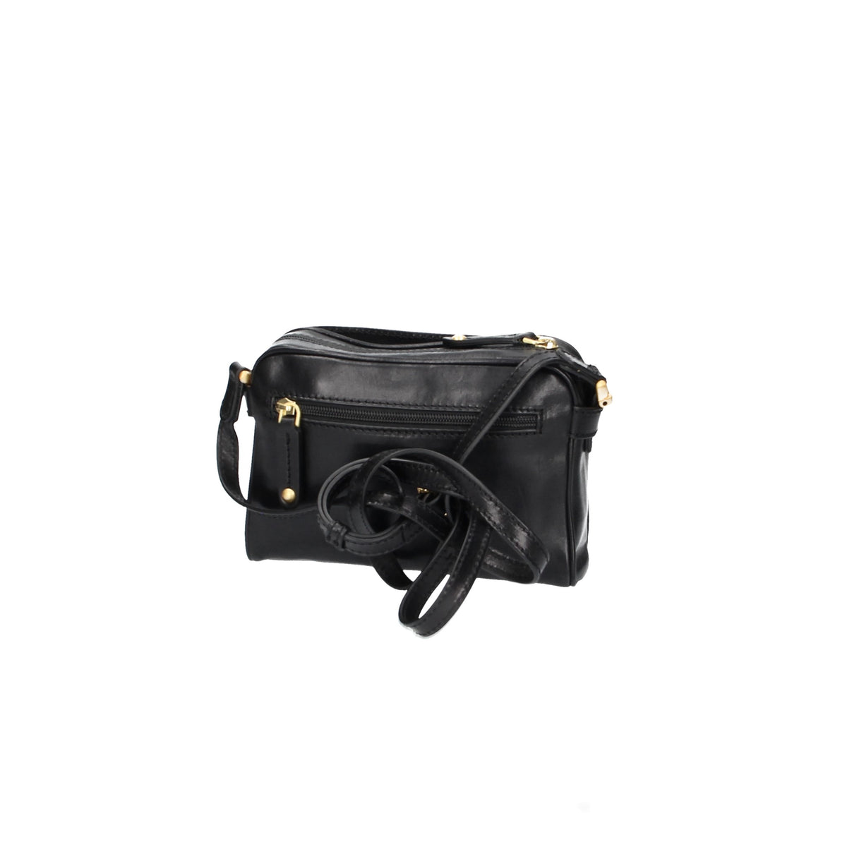 Umhängetasche The Bridge 20x6x14cm in Schwarz mit Reißverschluss - leder-accessoires.com