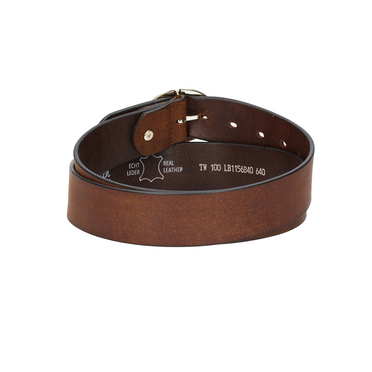 Ledergürtel Cognac 40mm mit goldener Vollschließe - leder-accessoires.com