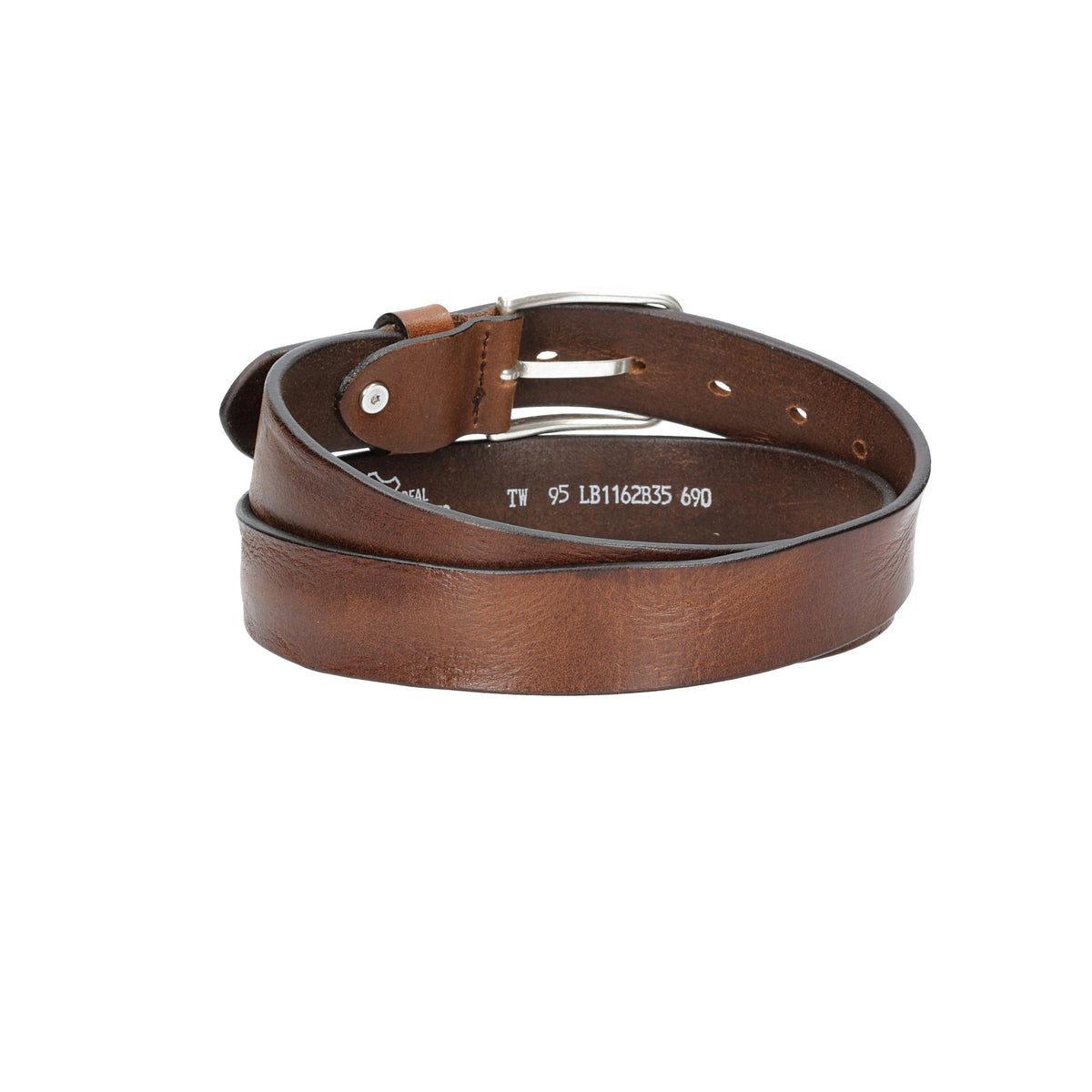Ledergürtel Lightbraun 35mm mit Dornschließe in Silber - leder-accessoires.com