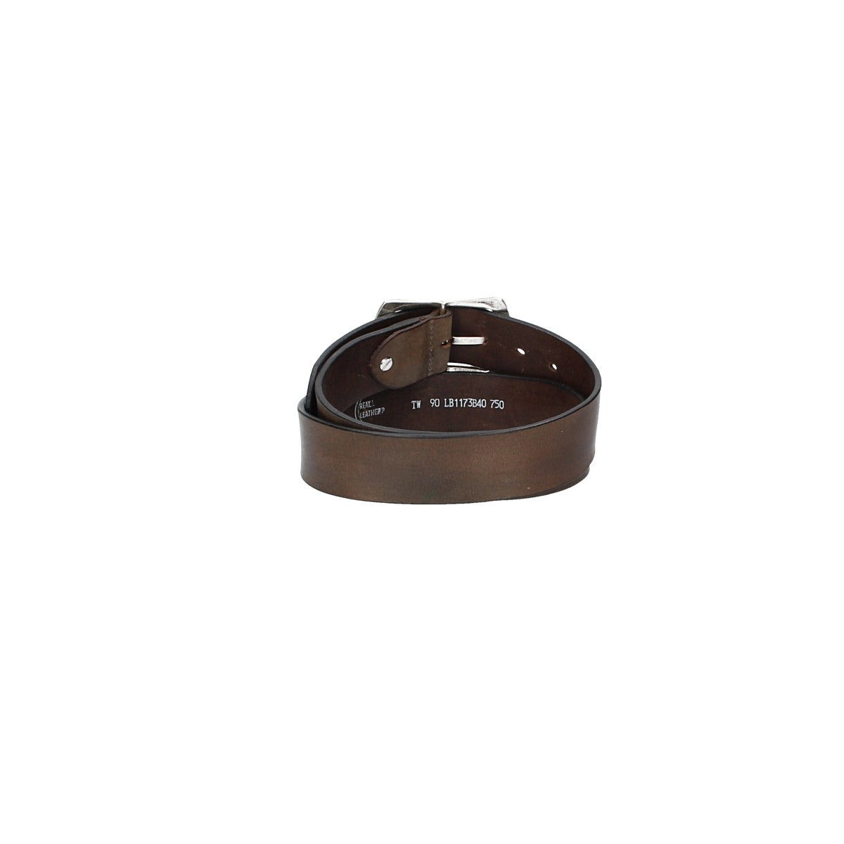 Ledergürtel Grau 40mm mit Vollschließe in Silber - leder-accessoires.com
