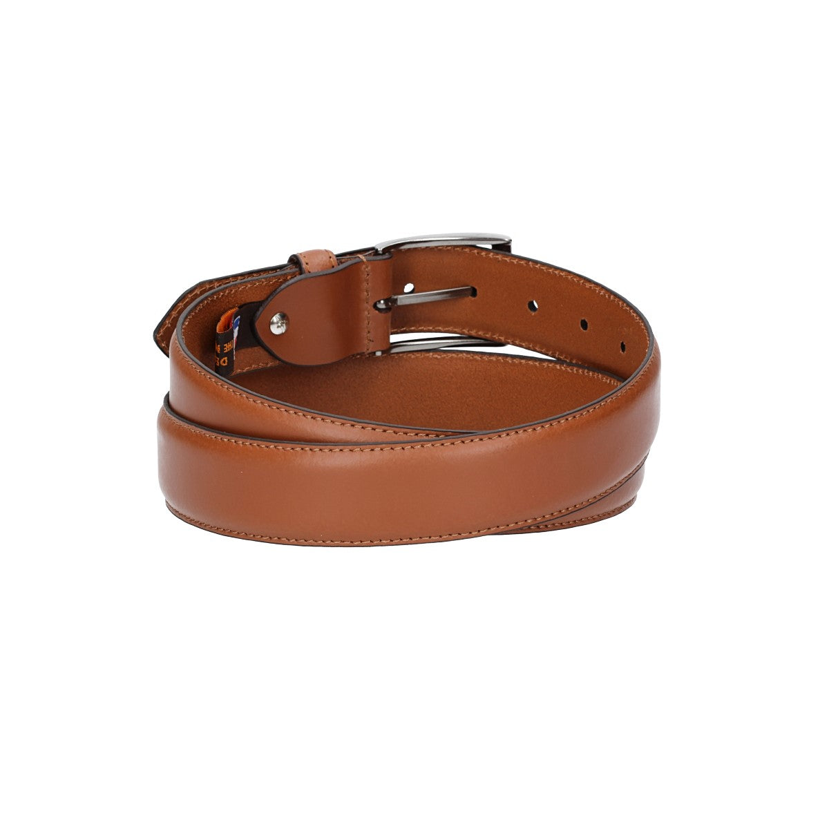 Herren-|Anzugsgürtel 35mm in Cognac abgenäht aus Vollrindleder bombiert - leder-accessoires.com