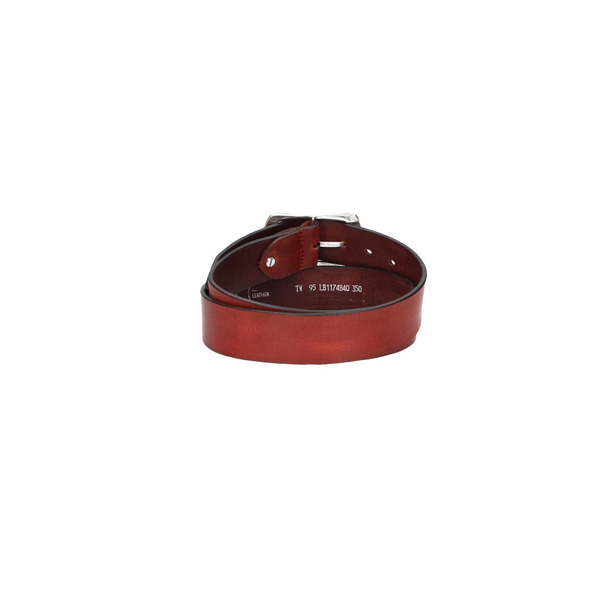 Ledergürtel Rot 40mm mit Vollschließe in Silber - leder-accessoires.com