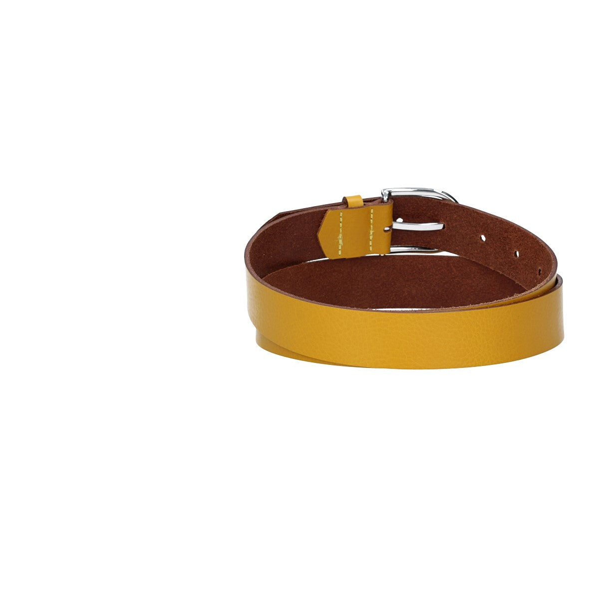 Ledergürtel 30mm in Gelb|Senfgelb mit Dornschließe in Silber - leder-accessoires.com