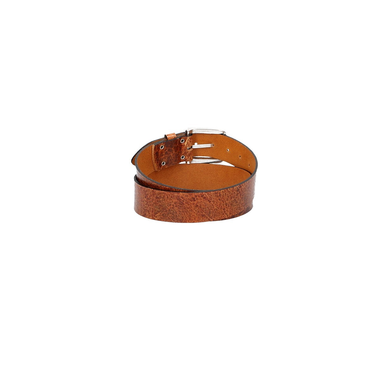 Ledergürtel 40mm Cognac gecrashte Optik mit Dornschließe in Silber - leder-accessoires.com