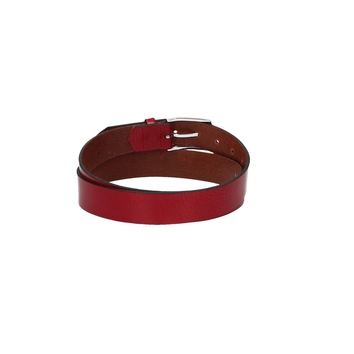 Ledergürtel Rot 30mm mit Dornschließe in Silber - leder-accessoires.com