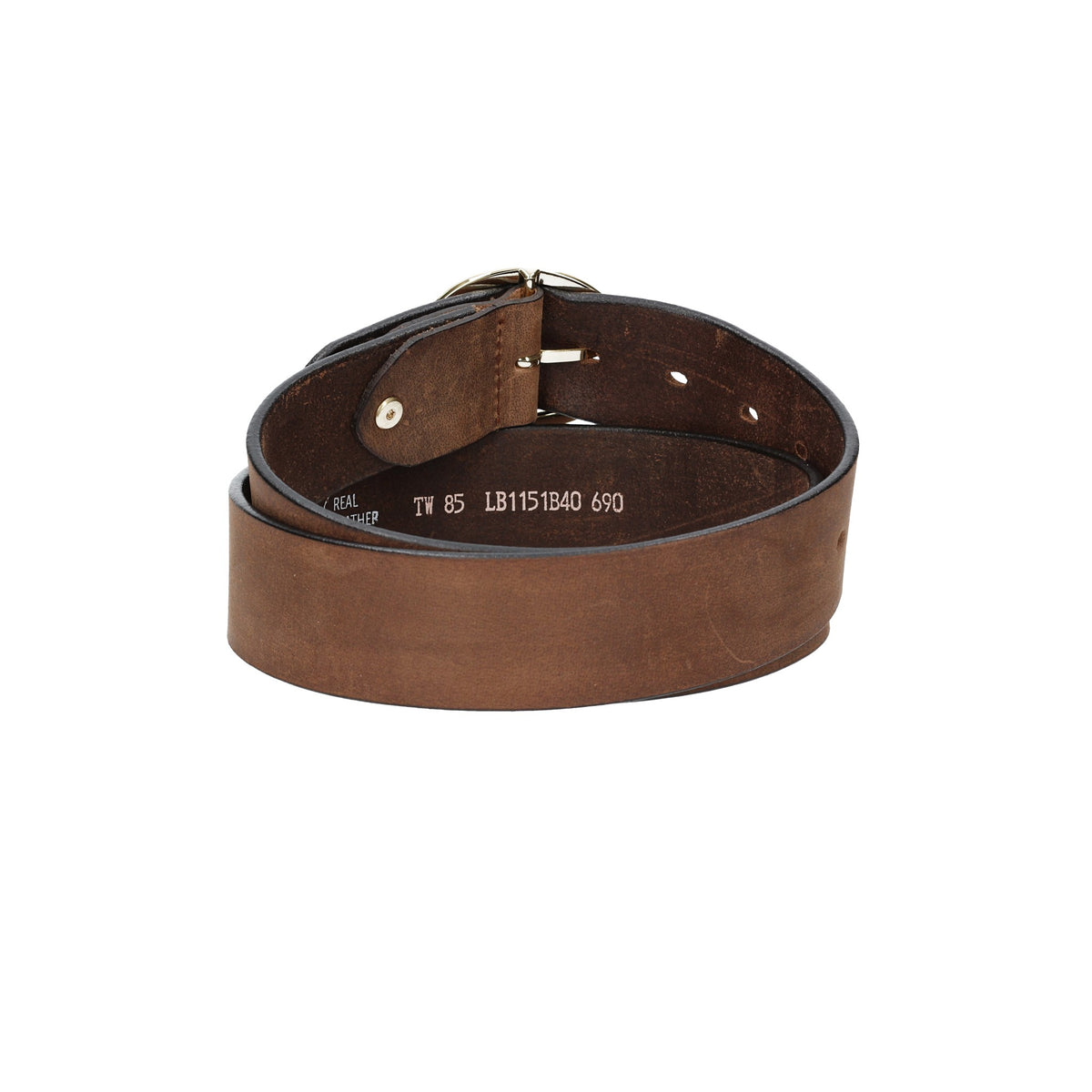 Ledergürtel Braun 40mm mit goldener Vollschließe - leder-accessoires.com