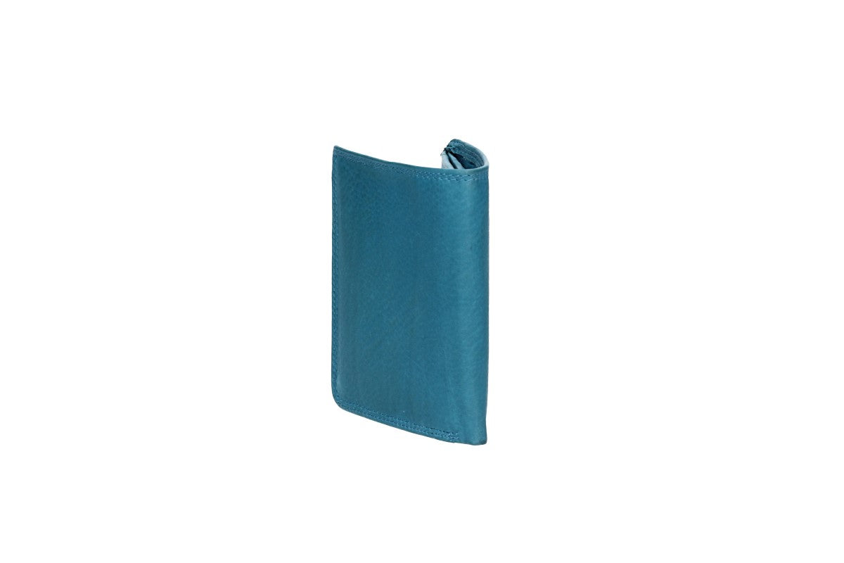 Geldbörse Hochformat klein in Türkis aus Leder - leder-accessoires.com