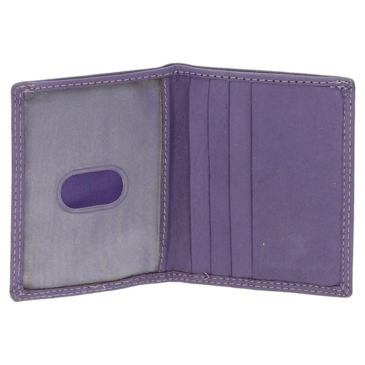 Kartenetui 8x10cm aus Leder in Lila und RFID-Schutz - leder-accessoires.com