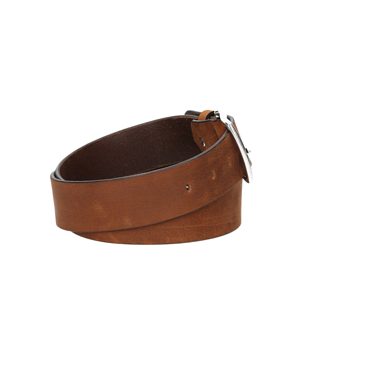 Ledergürtel Cognac 45mm mit Dornschließe in Silber - leder-accessoires.com