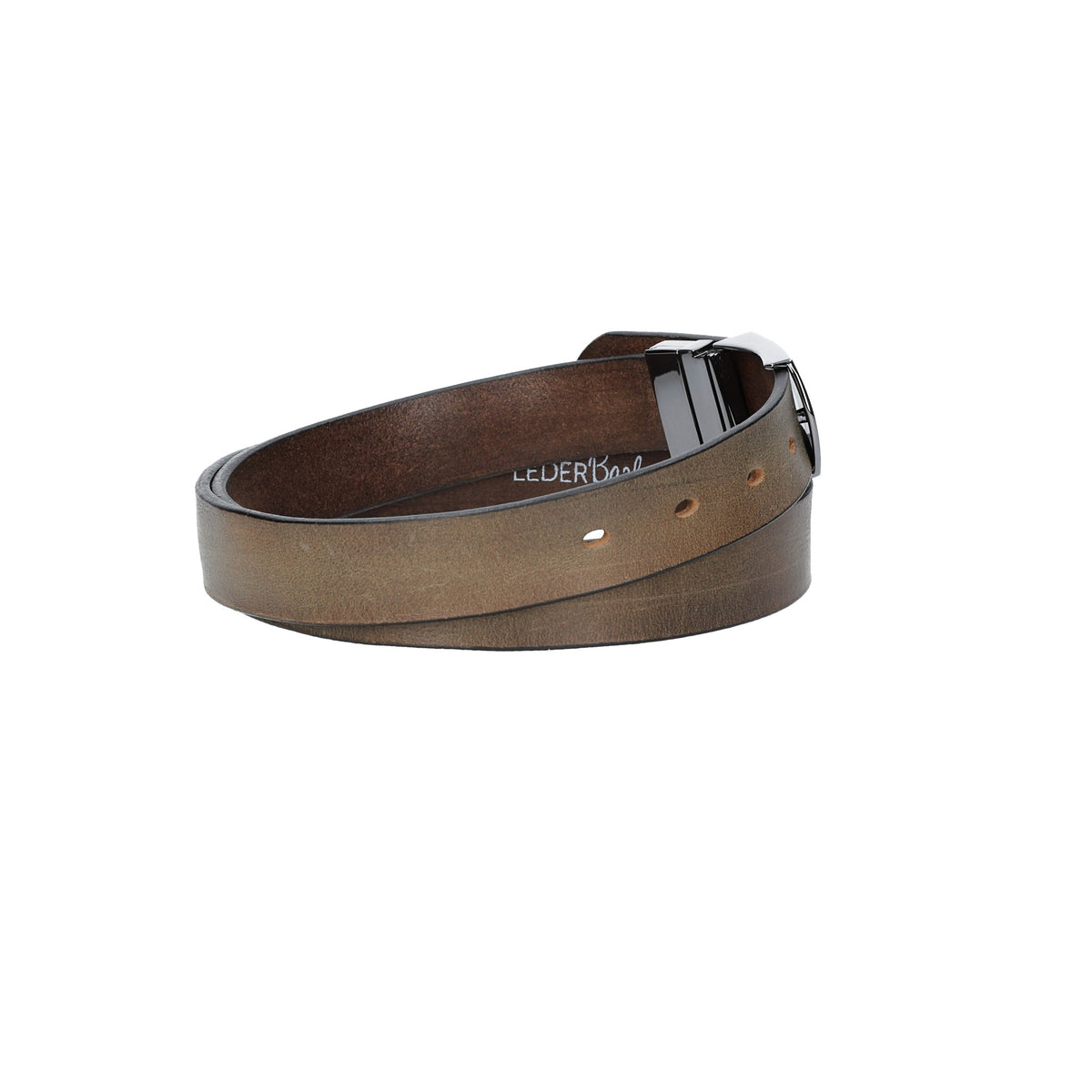Ledergürtel Grau 30mm mit Koppelschließe in glänzend Schwarz - leder-accessoires.com