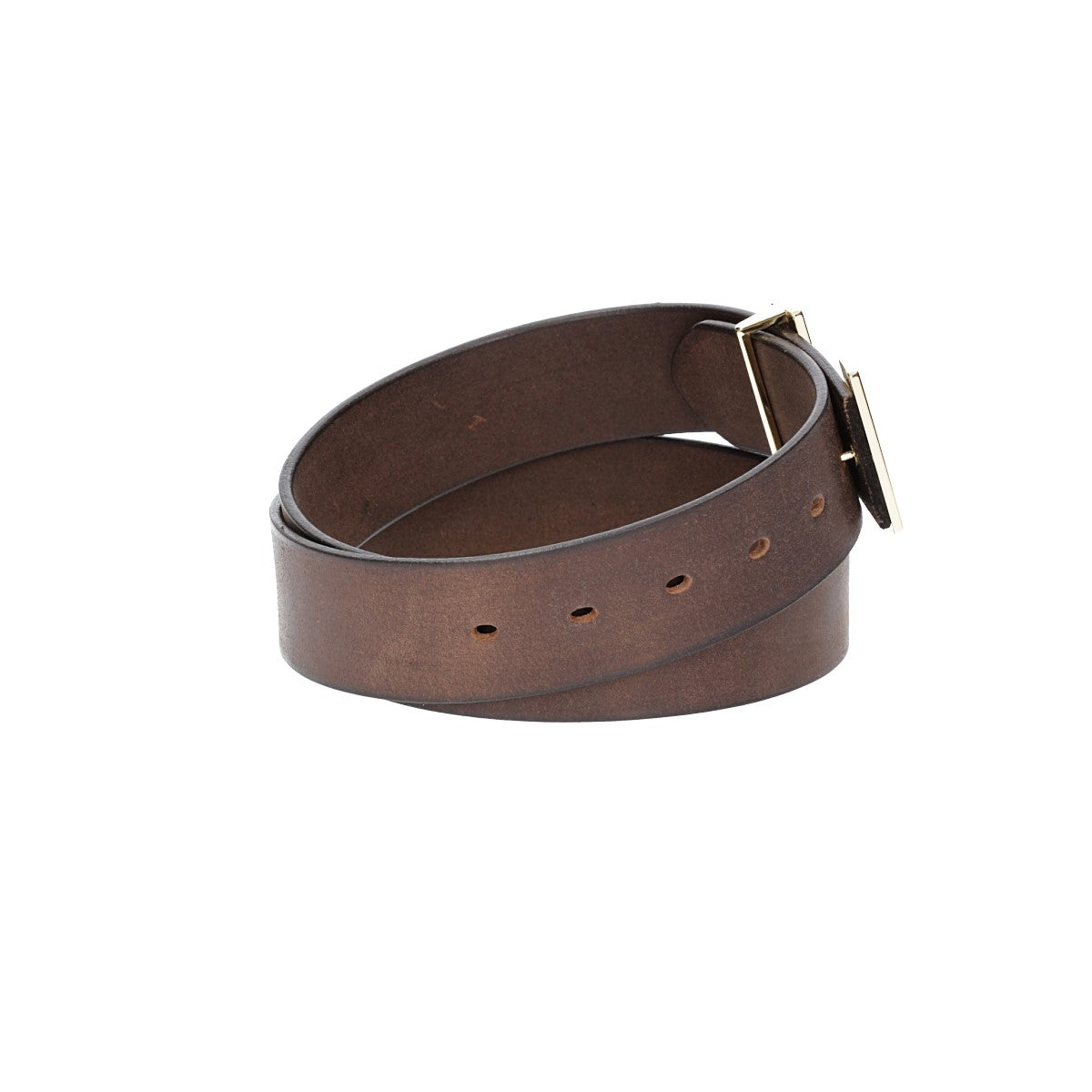 Ledergürtel Braun 40mm mit H-Schließe in Gold - leder-accessoires.com