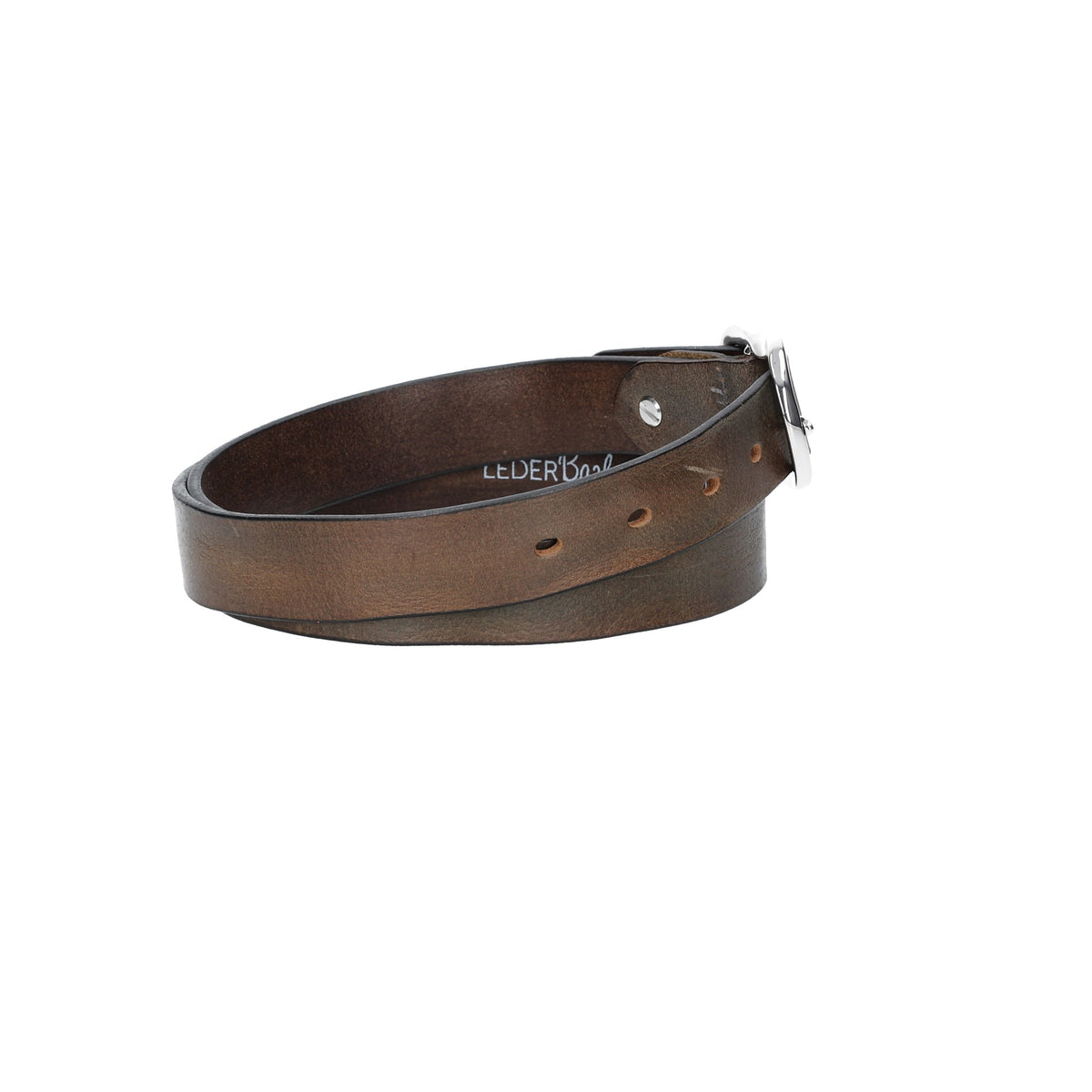 Ledergürtel 30mm in Grau mit Schmuckschließe - leder-accessoires.com