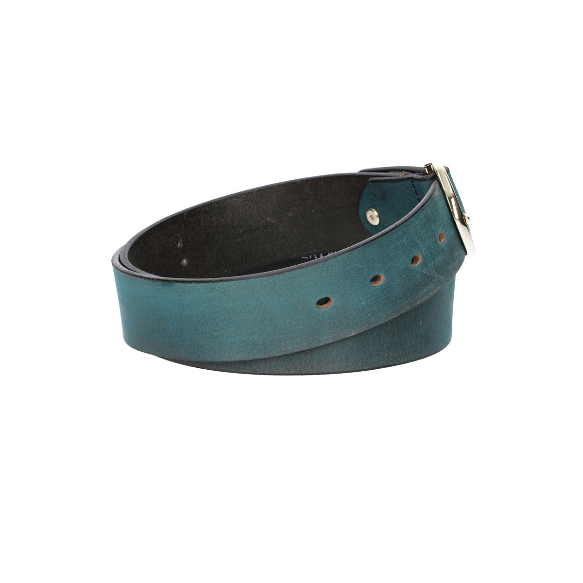 Ledergürtel Blau|Petrol 40mm mit goldener Vollschließe - leder-accessoires.com