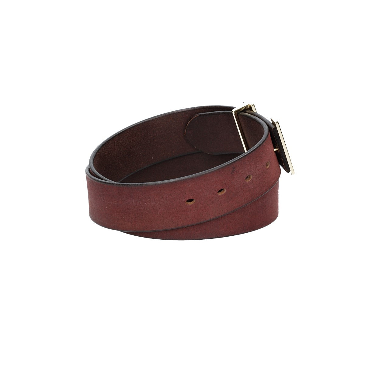 Ledergürtel Bordeaux 40mm mit H-Schließe in Gold - leder-accessoires.com