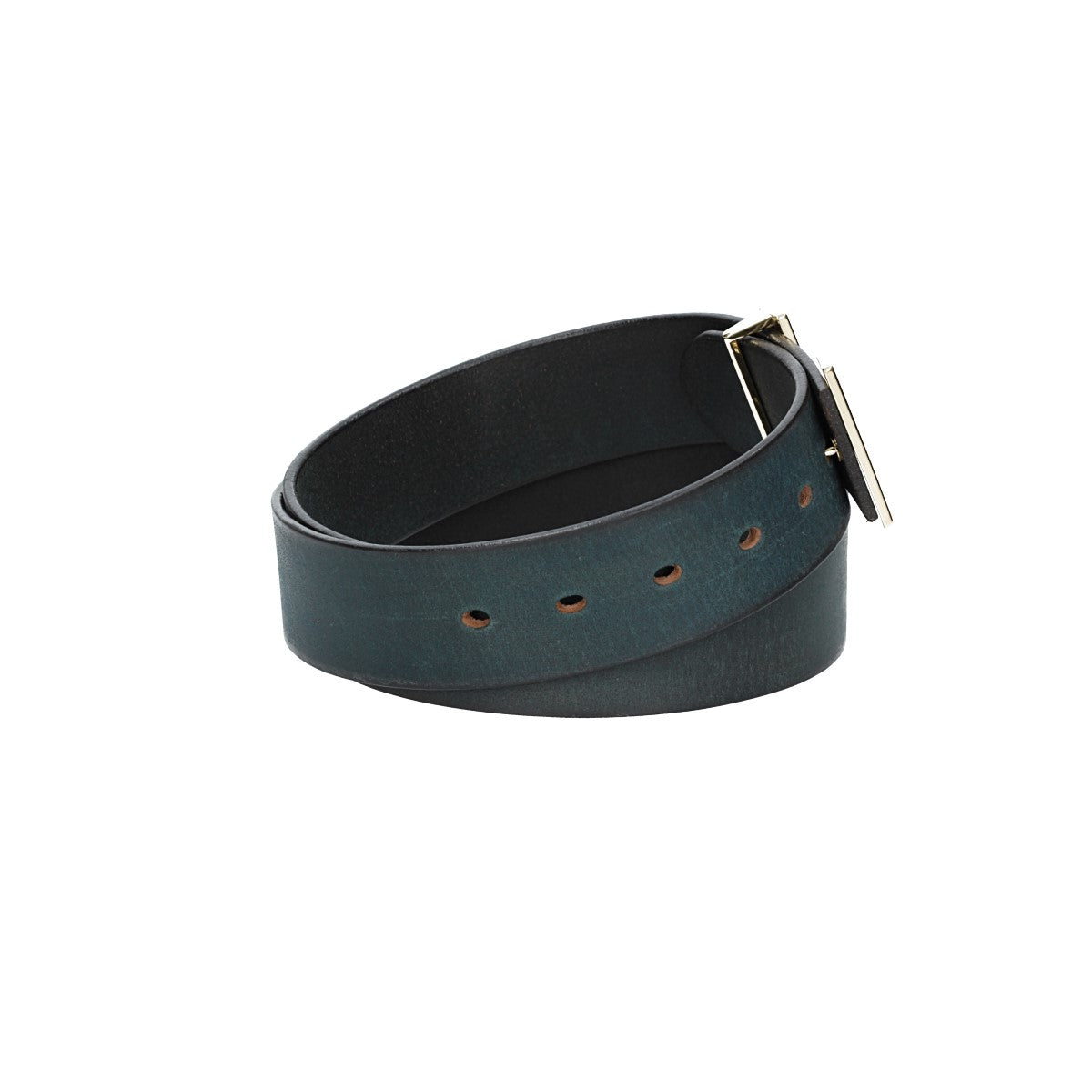Ledergürtel Marine 40mm mit H-Schließe in Gold - leder-accessoires.com