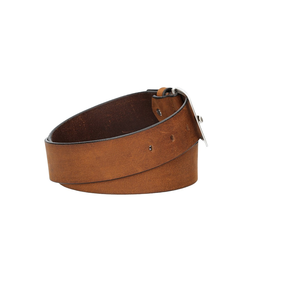 Ledergürtel Cognac 45mm mit Dornschließe in Silber - leder-accessoires.com