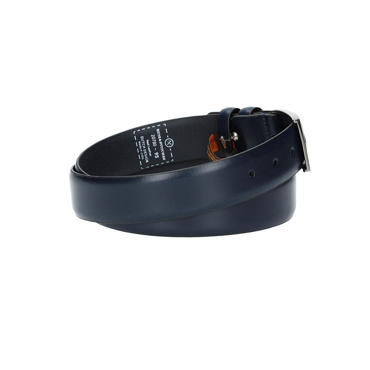 Herren-|Anzugsgürtel 35mm in Blau aus Vollrindleder bombiert - leder-accessoires.com