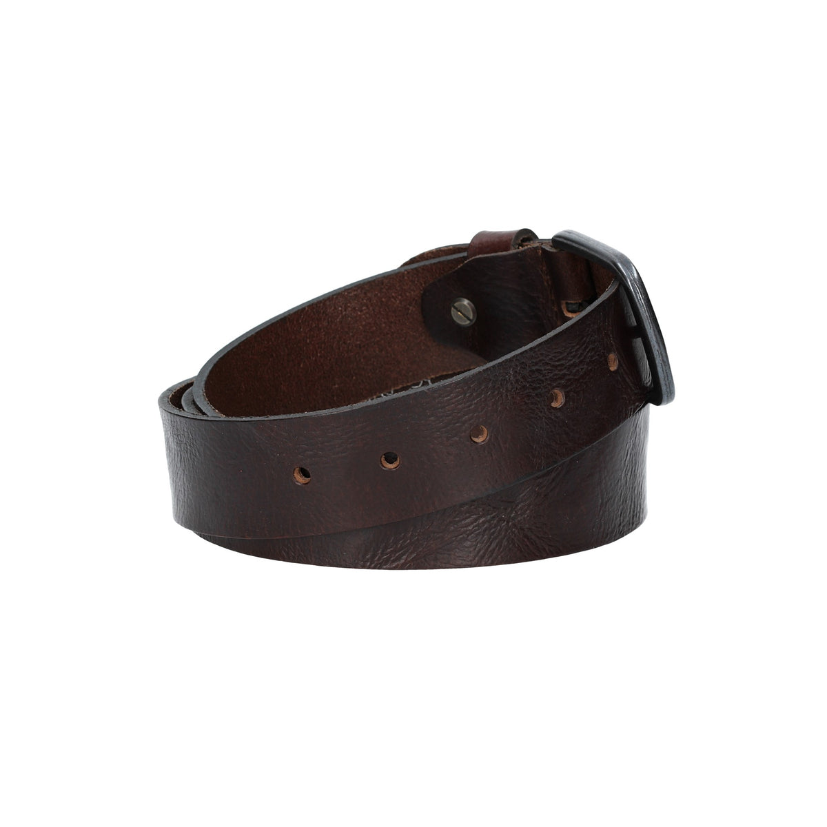 Herren-|Anzugsgürtel 35mm in Braun mit schwarzer Schließe aus Leder - leder-accessoires.com