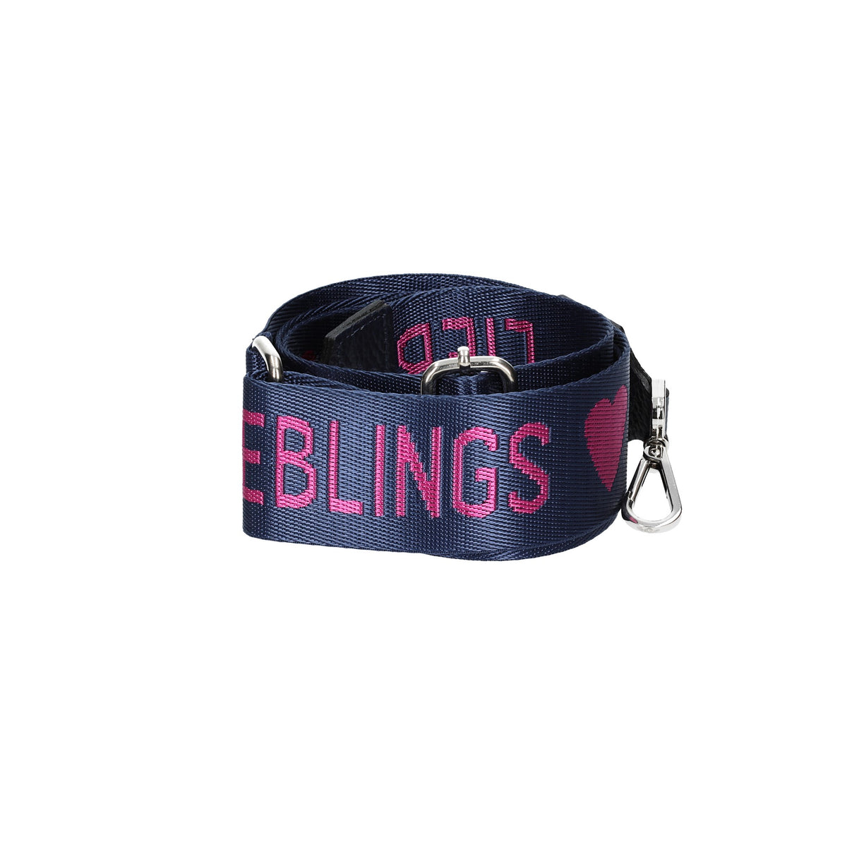 Taschenriemen|Wechselriemen "Lieblingsmensch" in Blau|Pink - leder-accessoires.com