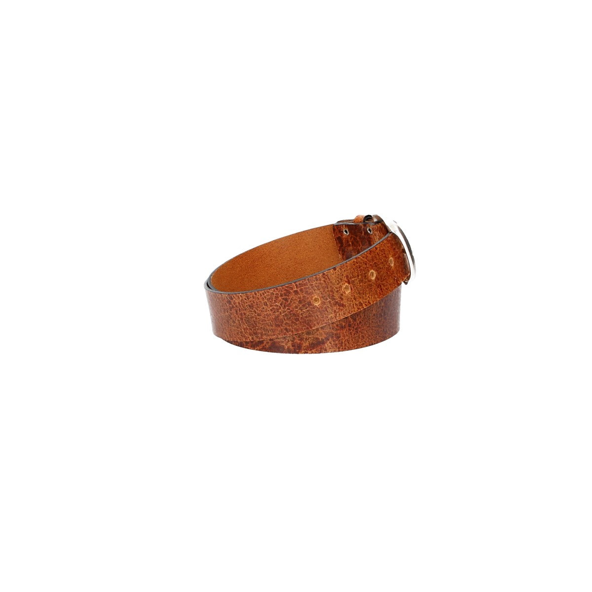 Ledergürtel 40mm Cognac gecrashte Optik mit Dornschließe in Silber - leder-accessoires.com