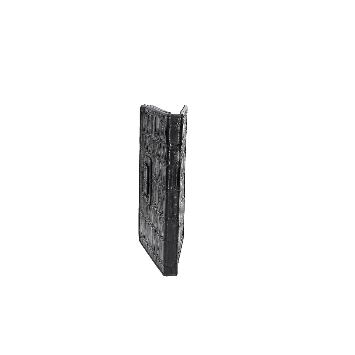 Tablethülle 19 x 24 cm Schwarz aus Leder mit Krokoprägung - leder-accessoires.com