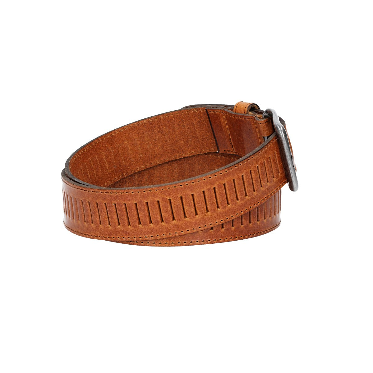 Ledergürtel 40mm stufenlos verstellbar in Cognac - leder-accessoires.com