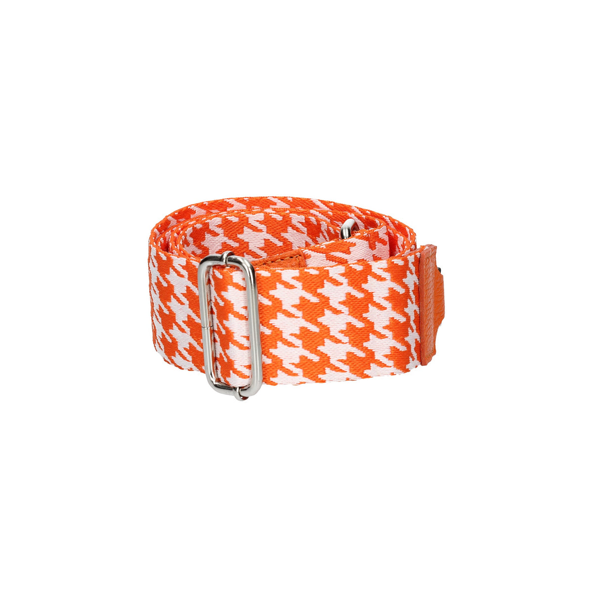 Taschenriemen|Wechselriemen Orange| Gemustert mit Karabiner Silber - leder-accessoires.com