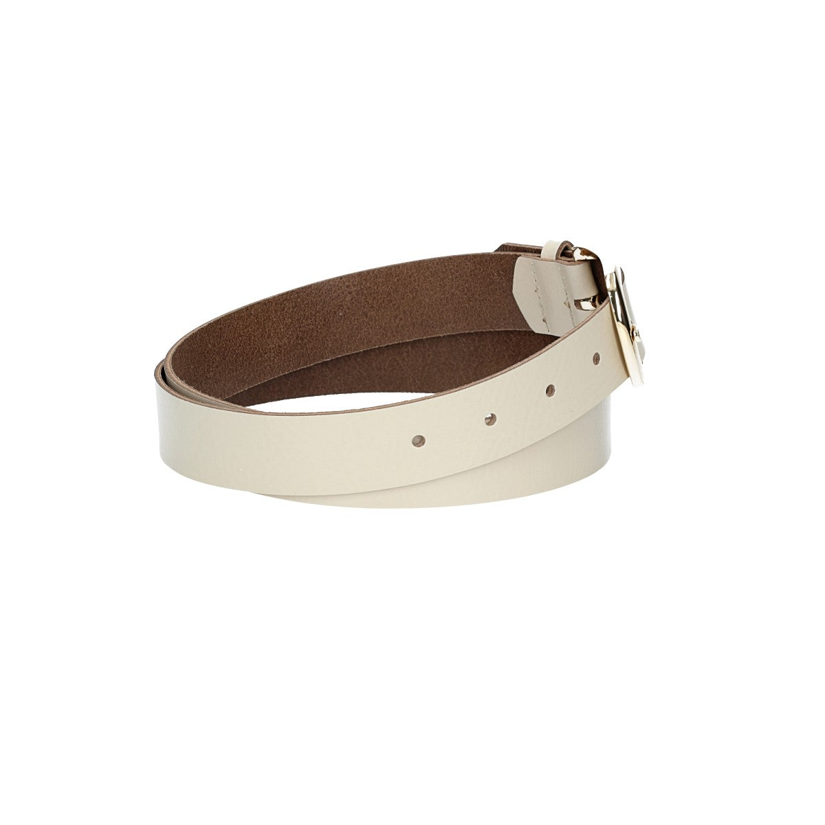 Ledergürtel 30mm in Beige mit Dornschließe in Gold - leder-accessoires.com