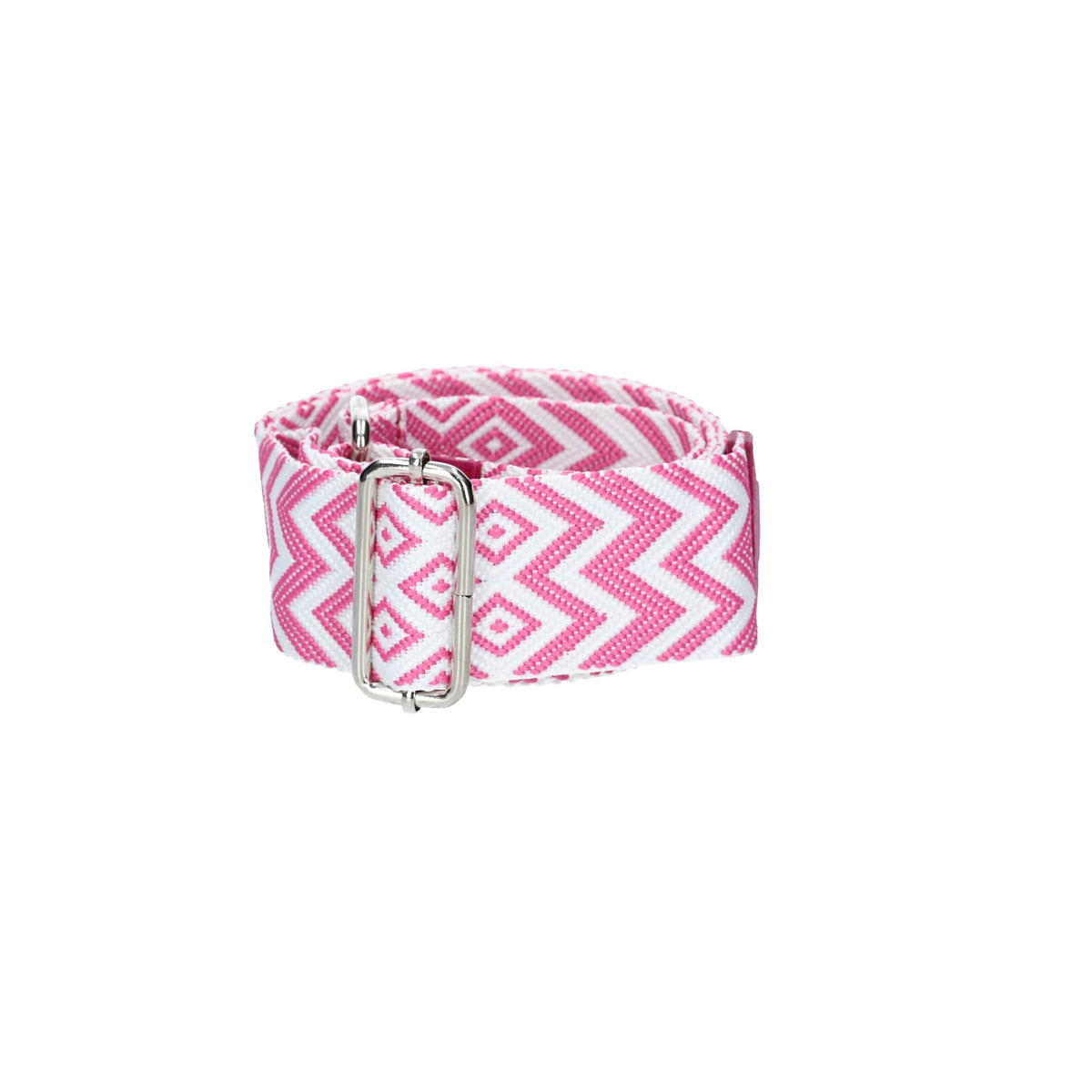 Taschenriemen|Wechselriemen in Rosa|Gezackt mit Karabiner Silber - leder-accessoires.com