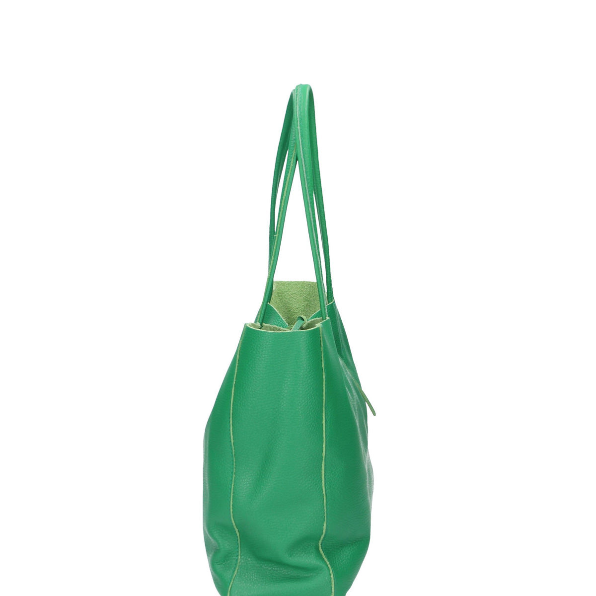 Shopper im Querformat 35x12x30cm in Grün aus Leder - leder-accessoires.com