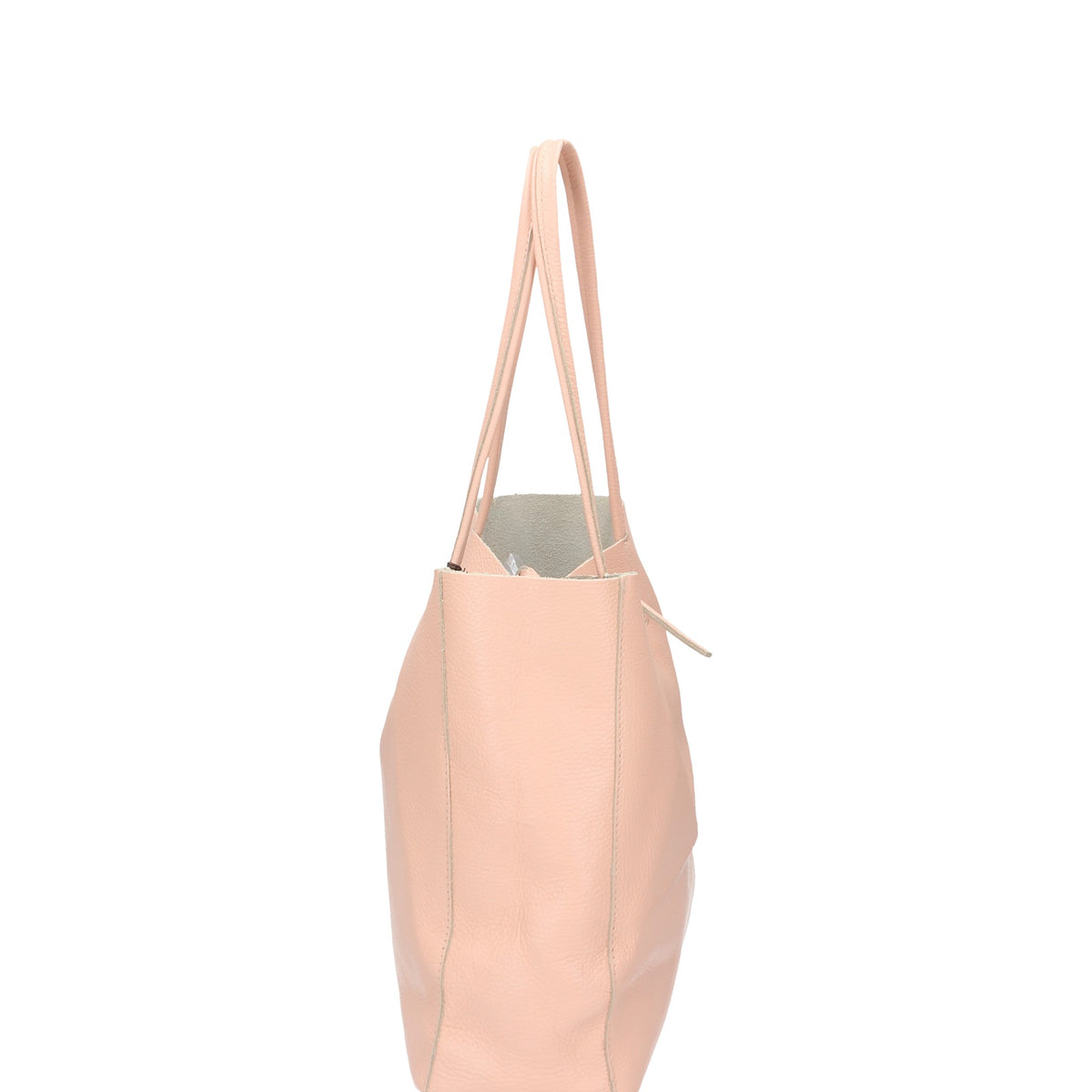 Shopper im Querformat 35x12x30cm in Rose| Nude aus Leder - leder-accessoires.com