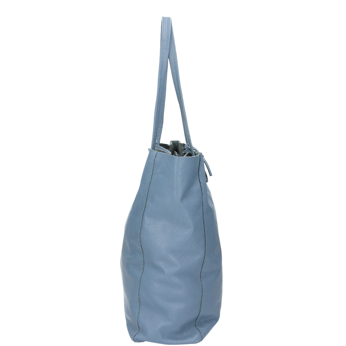 Shopper 28x13x35cm in Jeansblau aus Leder - leder-accessoires.com