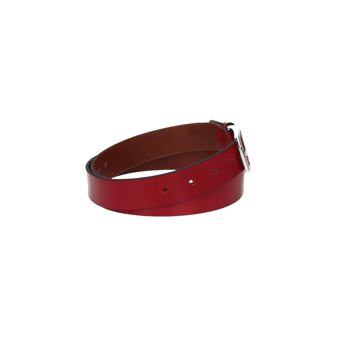 Ledergürtel Rot 30mm mit Dornschließe in Silber - leder-accessoires.com