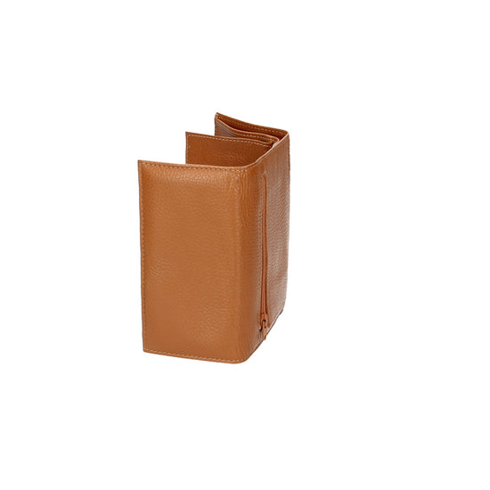 Lederbörse Maxima 15x1x18cm in Cognac mit Überschlag - leder-accessoires.com