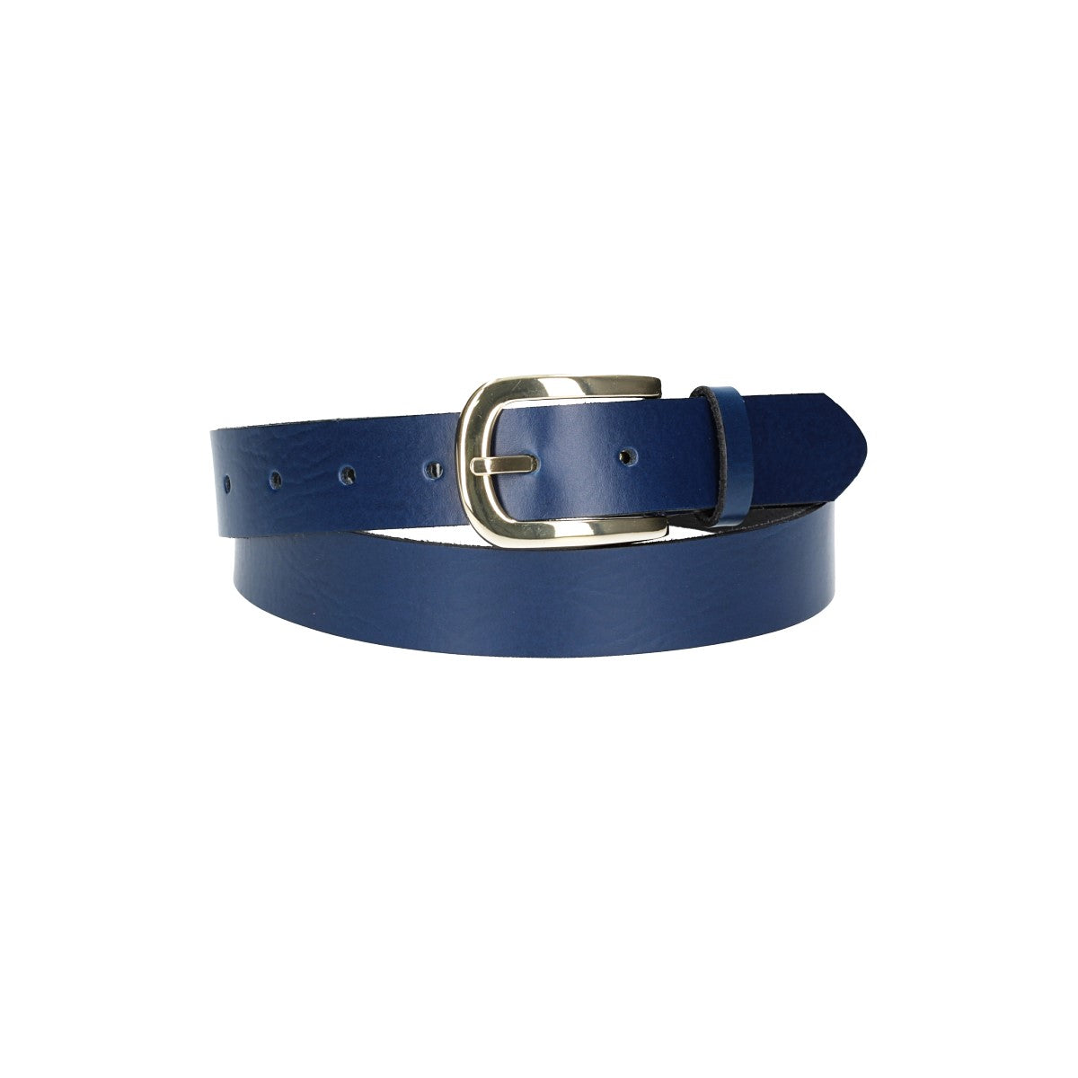 Ledergürtel 30mm in Blau mit Dornschließe in Gold - leder-accessoires.com