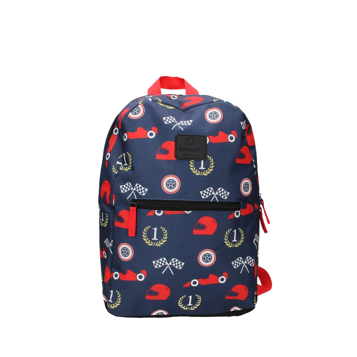Kinderrucksack " Rennwagen " in Blau - leder-accessoires.com