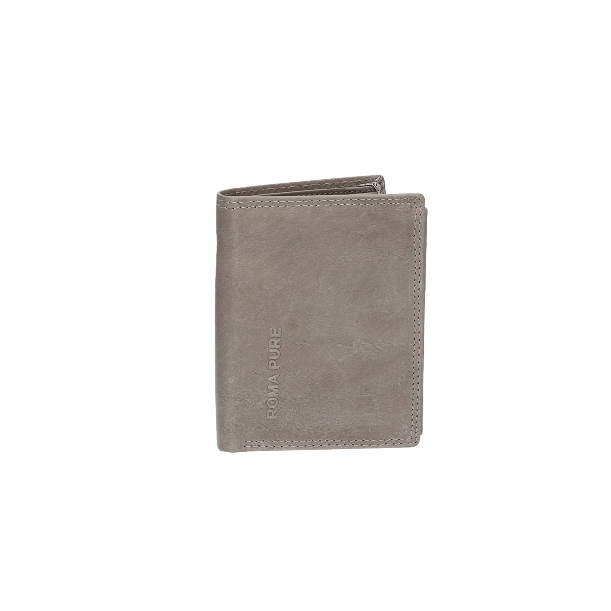 Geldbörse Hochformat mit Riegel in Hellgrau aus Leder - leder-accessoires.com