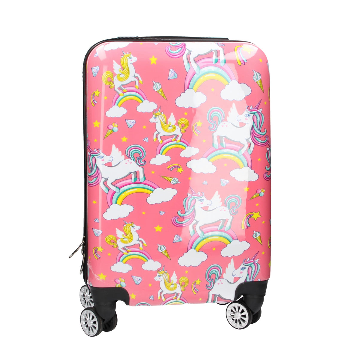 Reisetrolley "Einhorn " 4-Rad 49cm in Pink - leder-accessoires.com