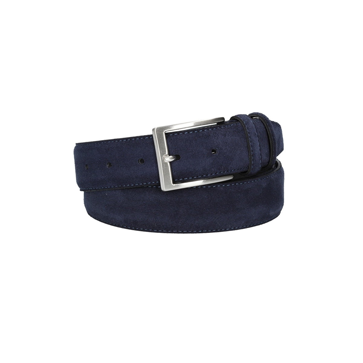 Herren-|Anzugsgürtel 35mm Nappa abgenäht in Dunkelblau aus Leder - leder-accessoires.com