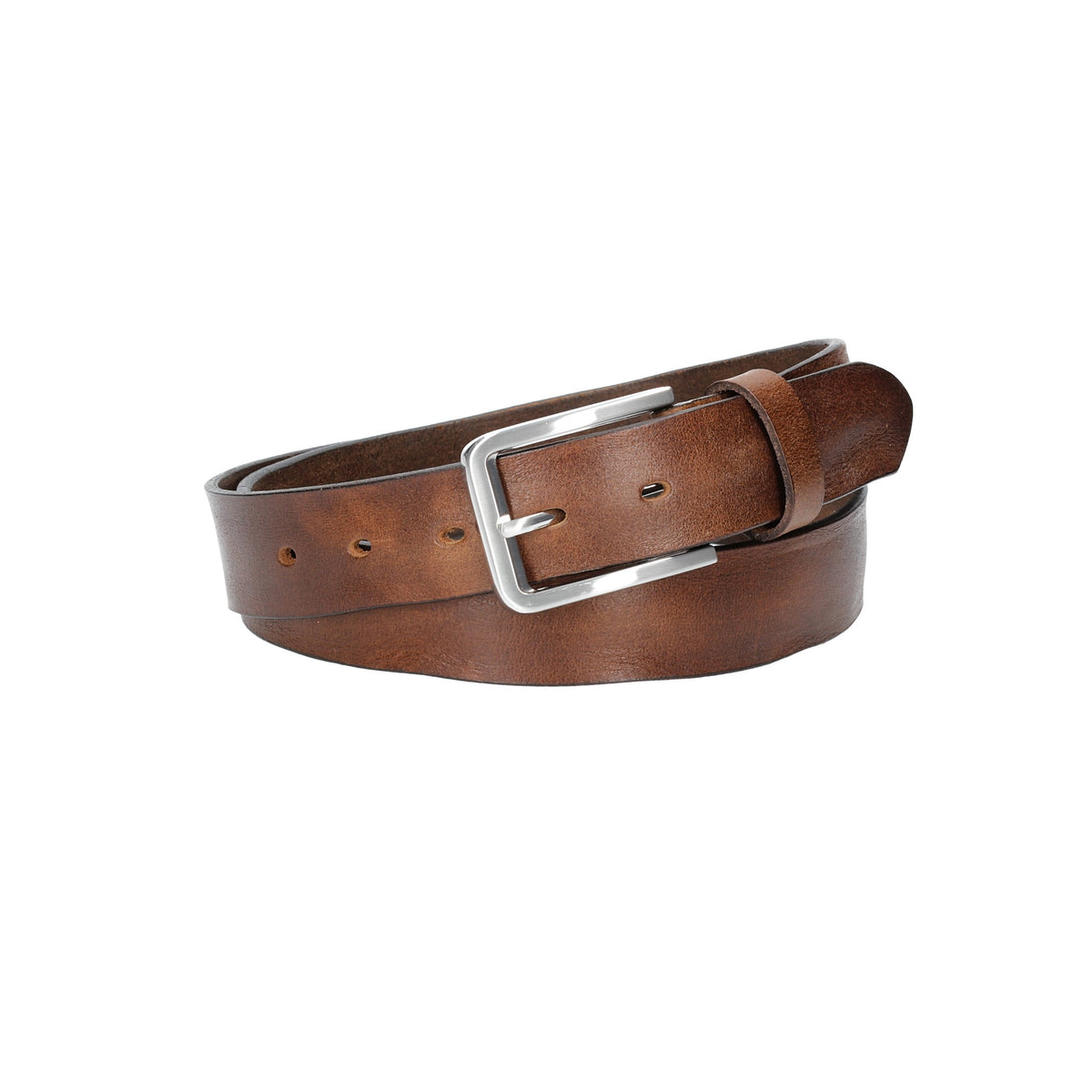 Ledergürtel Light Braun 35mm mit Dornschließe in Silber - leder-accessoires.com