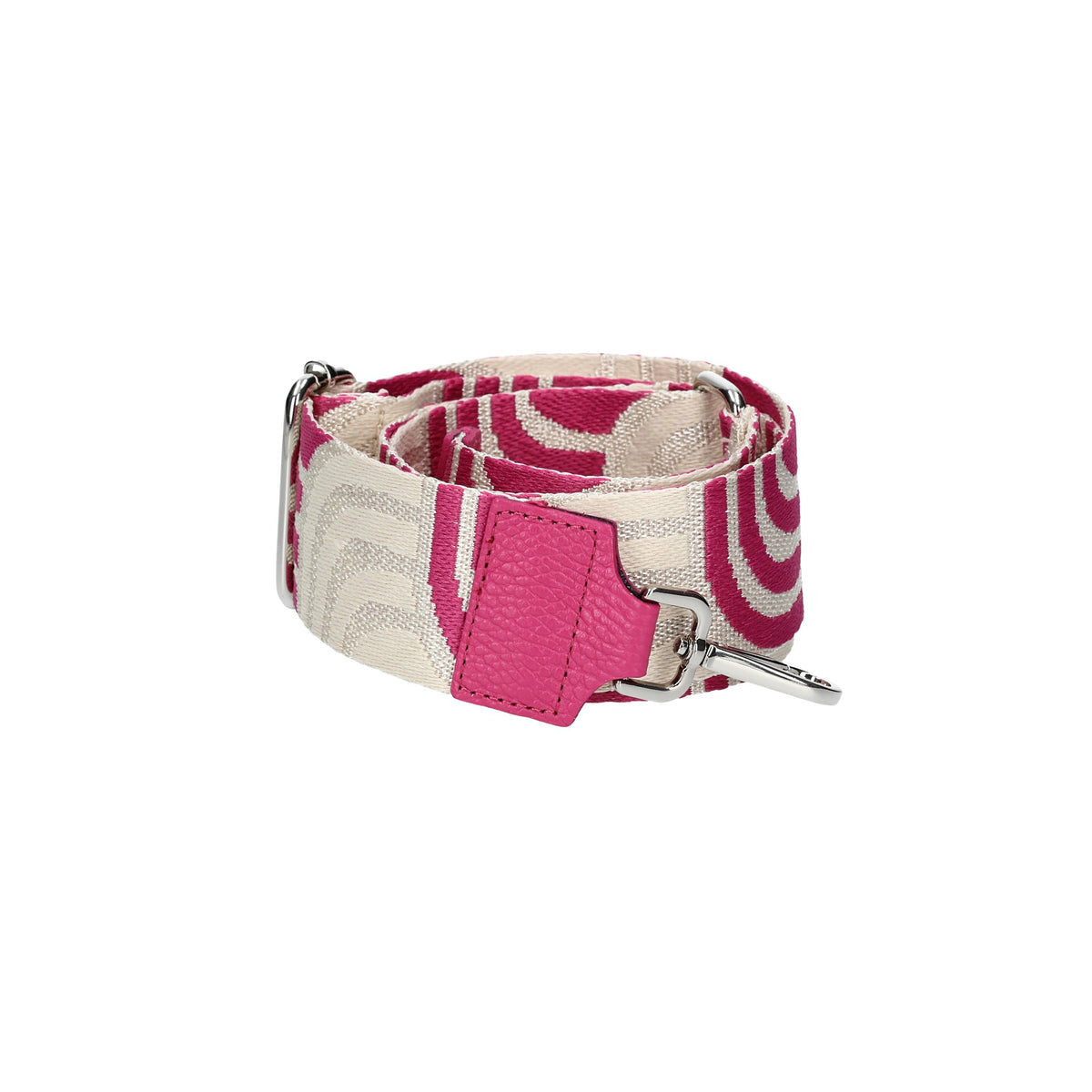 Taschenriemen|Wechselriemen in Pink|Beige mit Karabiner Silber - leder-accessoires.com